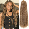 Picture of Passion Twist Hair Blonde 24 Inch 8 Packs Water Wave Crochet Hair For Women Curly Braiding Hair Long Spring Twist Hair Synthetic Hair Extension (24 Inch (Pack of 8), 27#)