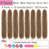 Picture of Passion Twist Hair Blonde 24 Inch 8 Packs Water Wave Crochet Hair For Women Curly Braiding Hair Long Spring Twist Hair Synthetic Hair Extension (24 Inch (Pack of 8), 27#)