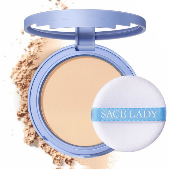 Picture of SACE LADY Face Powder Waterproof Sets Makeup, Controls Shine, Smooth Fine Lines for Flawless Lightweight Finish, Long Lasting Matte Compact Setting Powder Cosmetics Cruelty-free, 0.35oz (#01)