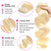Picture of 613 Bundles with Closure Blonde Human Hair Bundles with Closure （20 22 24+18）- 12A 100% Brazilian Virgin Hair Bundles with 4x4 Transparent Lace Closure, Body Wave Bundles with Closure
