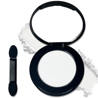 Picture of MEICOLY White Single Eyeshadow with Mirror,Matte Eye Shadow for Halloween Makeup,Pressed Powder Eyeshadow,Matte Shade Eyelid Color Eye Makeup for Women Girls,High Pigment,Long Wear,Waterproof,Natural