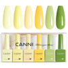 Picture of CANNI 6 Colors 9 ML Hema-Free Pastel Yellow Green Gel Nail Polish Set, Sage Forest Lime Green Pale Yellow Gel Polish Kit, Soak Off LED Nail Gel Manicure Kit DIY at Home Salon Gifts