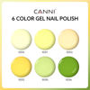 Picture of CANNI 6 Colors 9 ML Hema-Free Pastel Yellow Green Gel Nail Polish Set, Sage Forest Lime Green Pale Yellow Gel Polish Kit, Soak Off LED Nail Gel Manicure Kit DIY at Home Salon Gifts