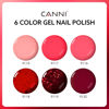 Picture of CANNI 6 Colors 9 ML Hema-Free Glitter Red Gel Nail Polish Set, Dark Cherry Red Gel Polish Kit, Soak Off LED Nail Gel Manicure Kit DIY at Home Salon Gifts