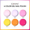 Picture of CANNI 6 Colors 9 ML Hema-Free Pink Gel Nail Polish Set, Hot Pink Lavender Purple Yellow Orange Gel Polish Kit, Soak Off LED Nail Gel Manicure Kit DIY at Home Salon Gifts