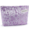 Picture of ZLFSRQ Daisy Flower Makeup Bag Travel Cute Floral Cosmetic Bags for Women Large Makeup Pouch Zipper Cosmetic Pouch for Purse Aesthetic Embroidery Purple Makeup Organizer Bag Portable Toiletry Bag