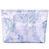Picture of ZLFSRQ Flower Makeup Bag for Women Girls Teens Travel Cute Floral Cosmetic Bags Large Zipper Cosmetic Pouch Purse Portable Toiletry Bag Aesthetic Embossed Blue Purple Makeup Brushes Storage Organizer