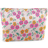 Picture of ZLFSRQ Daisy Flower Makeup Bag Travel Cute Floral Cosmetic Bags for Women Large Makeup Pouch Zipper Cosmetic Pouch for Purse Aesthetic Makeup Organizer Bag Portable Toiletry Bag (Orange and Pink)