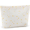 Picture of ZLFSRQ Daisy Flower Makeup Bag Travel Cute Floral Cosmetic Bags for Women Large White Makeup Pouch Zipper Cosmetic Pouch for Purse Aesthetic Makeup Organizer Bag Portable Toiletry Bag