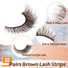 Picture of Brown Lashes Cat Eye Wispy Eyelashes Natural Look False Eyelashes Fox Eye Lashes Brown Fluffy Mink Lashes Strips Fluffy Short Fake Eyelashes Dark Brown Lashes 9 Pairs by Zegaine