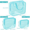 Picture of APREUTY Clear Makeup Bags, TSA Approved 6 Pcs Cosmetic Makeup Bags Set Clear PVC with Zipper Handle Portable Travel Luggage Pouch Airport Airline Vacation Organization(Light Blue)