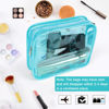 Picture of APREUTY Clear Makeup Bags, TSA Approved 6 Pcs Cosmetic Makeup Bags Set Clear PVC with Zipper Handle Portable Travel Luggage Pouch Airport Airline Vacation Organization(Light Blue)