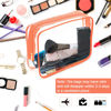 Picture of APREUTY Clear Makeup Bags, TSA Approved 6 Pcs Cosmetic Makeup Bags Set Clear PVC with Zipper Handle Portable Travel Luggage Pouch Airport Airline Vacation Organization (Orange)