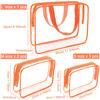 Picture of APREUTY Clear Makeup Bags, TSA Approved 6 Pcs Cosmetic Makeup Bags Set Clear PVC with Zipper Handle Portable Travel Luggage Pouch Airport Airline Vacation Organization (Orange)