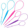 Picture of Schembo Topsy Tail Hair Tool 6pcs Hair Loop Styling Tool Set, 3 Colors Ponytail Hair Pull Through Tool, Two Sizes of Topsy Turvy Hair Tool for Women,Girls and Kids, Hair Flip Tool (pink/purple/blue)