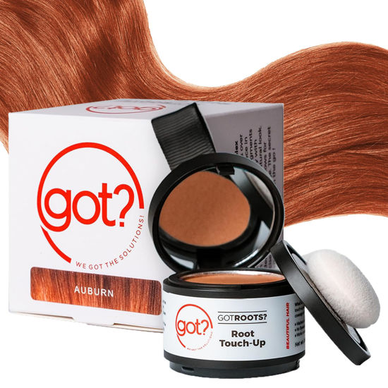 Picture of Got? Roots - Temporary Thinning & Gray Hair Cover Up with Pigment Infused Binding Powder for Auburn Hair - Root Touch Up, Brow Filler & Hairline Enhancer - 0.14 OZ Tub