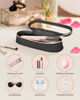 Picture of Soimeat Clear Travel Makeup Brush Holder, Leather Makeup Brush Toiletry Bag, Portable Cosmetic Brush Case, Transparent Waterproof Makeup Brush Storage Bag, Black, Large