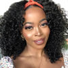 Picture of ISEE Headband Wig Human Hair Kinky Curly Human Hair Wigs for Black Women Glueless None Lace Front Wigs 180% Density 24inch