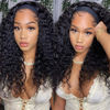 Picture of ISEE Hair Headband Human Hair Wigs 180% Density Water Wave Curly None Lace Front Wigs for Black Women Glueless Deep Wave Machine Made Wigs 22Inch