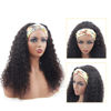 Picture of ISEE Hair Headband Human Hair Wigs 180% Density Water Wave Curly None Lace Front Wigs for Black Women Glueless Deep Wave Machine Made Wigs 26Inch