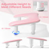 Picture of Big Arm Rest for Nails Tech: 2nd Generation U-Shaped Manicure Nail Arm Rest Stand Height Adjustable Armrest Microfiber PU Leather Hand Rest Pillow for Acrylic Nails (Pink)