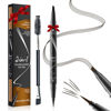 Picture of Microblading Eyebrow Pen Waterproof - Eyebrow Pencil Magical 2-in-1 Dual-Ended Eye Brow Pencils for Women with 4-Fork-Tip & Precise Brush-Tip & Eyebrow Brush, Natural Hair Like Strokes (Dark Brown)