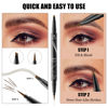 Picture of Microblading Eyebrow Pen Waterproof - Eyebrow Pencil Magical 2-in-1 Dual-Ended Eye Brow Pencils for Women with 4-Fork-Tip & Precise Brush-Tip & Eyebrow Brush, Natural Hair Like Strokes (Dark Brown)