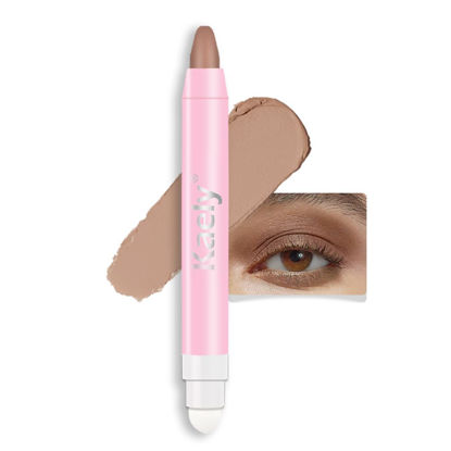 Picture of Kaely 2in1 Cream Eye Shadow Brightener Sticks for Eyes, Pencil Eyeshadow Applicator Stick Waterproof Pigmented, Eye Shadow Palette Highlighter Makeup, sombras para ojos, 29 Ginger Matte