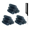 Picture of MOODKEY 18PCS Self Grip Small Hair Curlers Heatless Roller Hair Curlers Pro Salon Hairdressing Curler DIY Curly Hairstyle Hair Rollers Tools Rat Tail Comb for Women Medium Short Hair(Black)