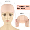 Picture of Bouiexye 8 PCS Halloween Makeup Latex Bald Cap Think Bald Caps for Halloween Theme Party Cosplay for adults Women Men Bald Head Wig Cap Bald Hat Costume Accessory