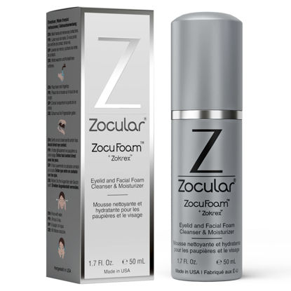 Picture of Zocular ZocuFoam Eyelid Cleanser - Foaming Eyelid Scrub - Natural pH Balanced Solution - 1.7 FL OZ (50mL)