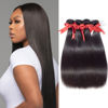 Picture of Kerriana Human Hair Bundles 4 Bundles16 18 20 22 Straight Brazilian 100% Unprocessed Vrigin Straight Bundles Double Weft Sew In Human Hair For Black Women