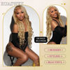 Picture of Ruaswey 26 Inch Honey Blonde Wig Human Hair 13x4 Lace Front Wigs Human Hair Colored Frontal Wigs Human Hair Honey Blonde Body Wave Human Hair Wig Pre Plucked 200 Density HD Lace Wig Human