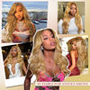 Picture of Ruaswey 26 Inch Honey Blonde Wig Human Hair 13x4 Lace Front Wigs Human Hair Colored Frontal Wigs Human Hair Honey Blonde Body Wave Human Hair Wig Pre Plucked 200 Density HD Lace Wig Human