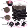 Picture of Selina Lace Closure 13x4 Hd Lace Frontal Closure Body Wave Transparent Lace Frontal Closure Brazilian Body Wave Human Hair Frontal Closures Natural Black Color（18Inch,13x4Body）