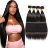 Picture of Selina Brazilian Virgin Hair Straight18 20 22 24Inch (100g/3.52Oz,Natural Black Color) Human Hair Weave 100% Unprocessed Human Hair Bundles Straight Remy Hair Extensions (18" 20" 22" 24", Straight)