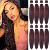 Picture of Pre Stretched Braiding Hair 8 Pack 22 Inch Hot Water Setting Professional Soft Yaki Texture Synthetic Hair Extensions (22 Inch, 99J)