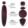 Picture of Pre Stretched Braiding Hair 8 Pack 22 Inch Hot Water Setting Professional Soft Yaki Texture Synthetic Hair Extensions (22 Inch, 99J)