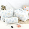 Picture of URSKYTOUS 3Pcs Cotton Quilted Makeup Bag for Women Girls Large Small Travel Floral Cosmetic Bags Set Cute Coquette Zipper Makeup Pouch for Purse Aesthetic Cloth Flower Storage Toiletry Bag Organizer