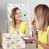 Picture of URSKYTOUS 3Pcs Cotton Quilted Makeup Bag for Women Girls Large Small Travel Pink Floral Cosmetic Bags Set Cute Coquette Makeup Pouch for Purse Aesthetic Cloth Flower Storage Toiletry Bag Organizer