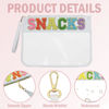 Picture of Siwara Snack Bags Clear Pouch Travel Makeup Bag Chenille Letter Bags for Zipper Pouch Clear Cosmetic Bag Clear Tote Bag Makeup Travel Bag for Women (White-Snacks)