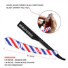 Picture of BEAUTICONE Straight Razor | Professional Barber Razor for men with 100 Single Edge Blades | Straight Edge Razor │slide-out design (Barber Pole Slide-out Razor)