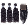 Picture of Amella Hair Brazilian Curly Human Hair Bundles with Closure Grade 8A Virgin Unprocessed Brazilian Hair Weave Bundles with Closure Free Part 10 12 14 with 10inch Closure