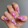 Picture of LPOODDNU Valentine’s Day Press on Nails Glossy Pink Heart Fake Nails Almond Glue on Nails Pink False Nail Tips Cute Valentine’s Day Stick on Nails Finger Manicure Artificial Nails for Women, 24Pcs