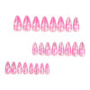 Picture of LPOODDNU Valentine’s Day Press on Nails Glossy Pink Heart Fake Nails Almond Glue on Nails Pink False Nail Tips Cute Valentine’s Day Stick on Nails Finger Manicure Artificial Nails for Women, 24Pcs