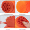 Picture of Beomeen Face Brush 2 in 1, Silicone Facial Cleansing Exfoliating Brush Soft Bristles Pore Deep Cleansing Manual Dual Face Wash Scrub Brush for Massaging, Makeup Skincare Removal, Fluorescent Orange