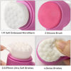 Picture of Beomeen Face Brush 2 in 1, Silicone Facial Cleansing Exfoliating Brush Soft Bristles Pore Deep Cleansing, Jade Face Roller Skin Care Tools, Manual Dual Face Wash Scrub Brush Massaging Gift,PurpleBlack
