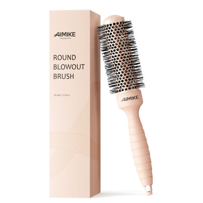 Picture of AIMIKE Round Brush for Blow Out, Small Round Hair Brush w/Nano Ion Thermal Ceramic Tech, Professional Round Brush for Blow Drying & Styling, Maximum Volume and Shine, Barrel 1.3 inch