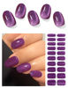 Picture of AutyaMee Semi Cured Gel Nail Strips (Purple Cat Eye)-20 PCS Gel Nail Stickers | Gel Nail Wraps | UV Light Required, Salon Quality & Easy to Use