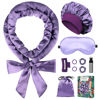 Picture of Gwabee Satin Heatless Curls Overnight Hair Curlers to Sleep In Hair Curler Rollers No Heat Hair Wrap for Curls Headband, 70" Satin Heatless Curling Set for Women Long Waves Hair Volume -Purple 10 PCS